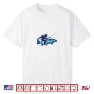 Bigfoot Fly Fishing Sasquatch Trout Fisherman Vintage Shirt