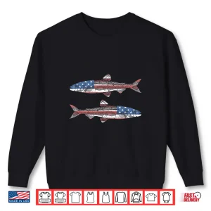 Sweatshirt American Flag Trout Fly Fishing Patriotic Trout Fishing Shirt