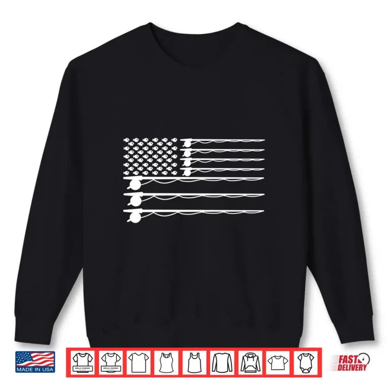 Sweatshirt Fly Fishing American Flag Long Sleeve Fishing Shirt
