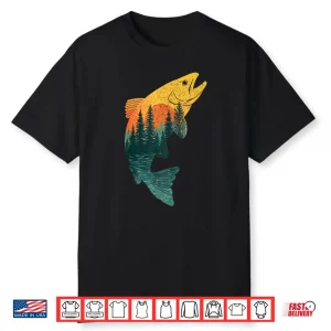 Fly Fishing For Men Trout Fisherman Outdoor Vintage Angler Shirt