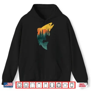 Hoodie Fly Fishing For Men Trout Fisherman Outdoor Vintage Angler Shirt
