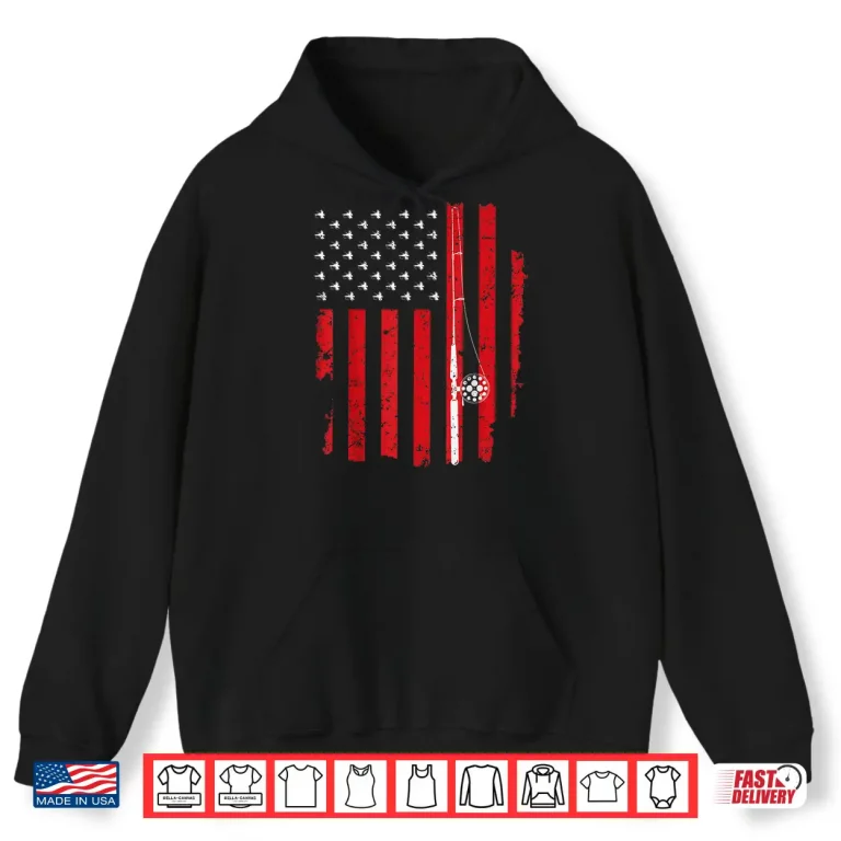 Fly Fishing Rods Flies Us American Flag Patriotic Fisherman Shirt 1 Hoodie Fly Fishing Rods Flies US American Flag Patriotic Fisherman Shirt