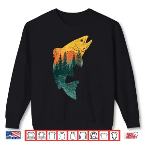 Sweatshirt Fly Fishing For Men Trout Fisherman Outdoor Vintage Angler Shirt