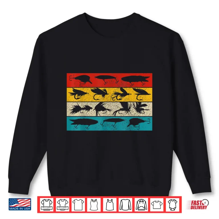 Sweatshirt Fly Fishing Vintage Trout Salmon Fishing Fisherman Gift Men Shirt
