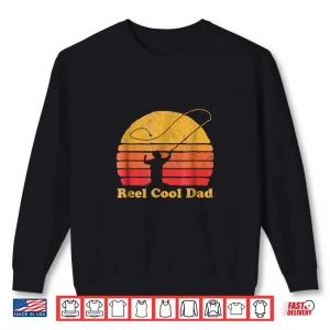 Sweatshirt Reel Cool Dad Vintage Fly Fishing Retro Distressed Shirt