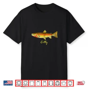 Retro Cutthroat Trout Vintage Fly Fishing Shirt