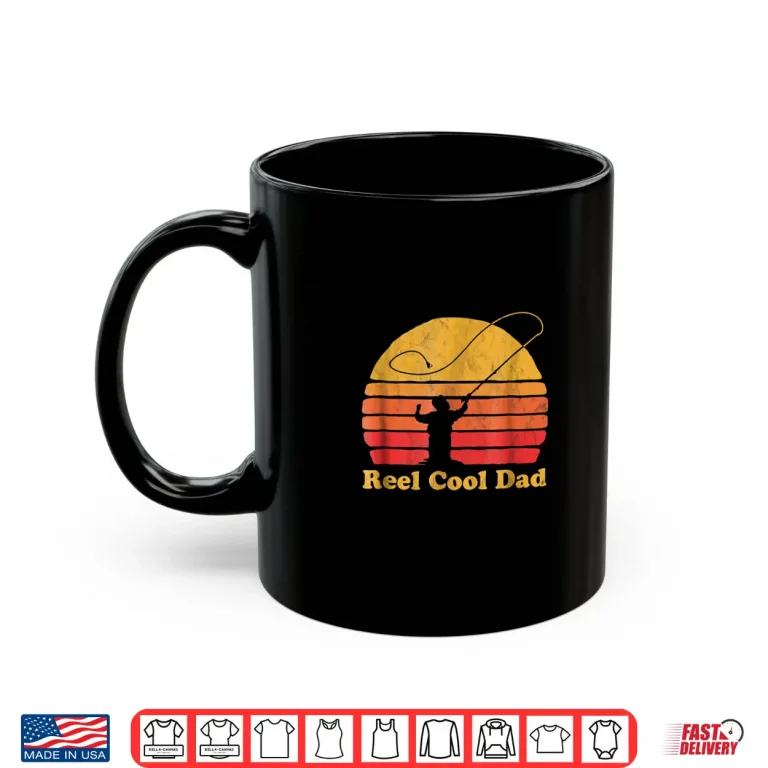 Mug Reel Cool Dad Vintage Fly Fishing Retro Distressed Shirt