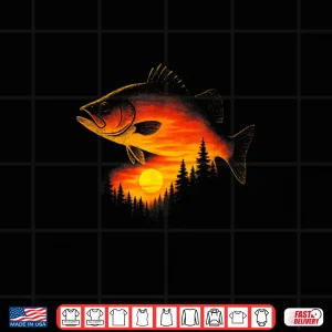 Design Vintage Trout Sunset Retro Fly Fishing Nature Shirt