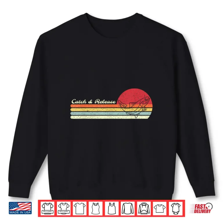 Sweatshirt Angler Catch Release Trout Fly Fishing Vintage Distressed Shirt