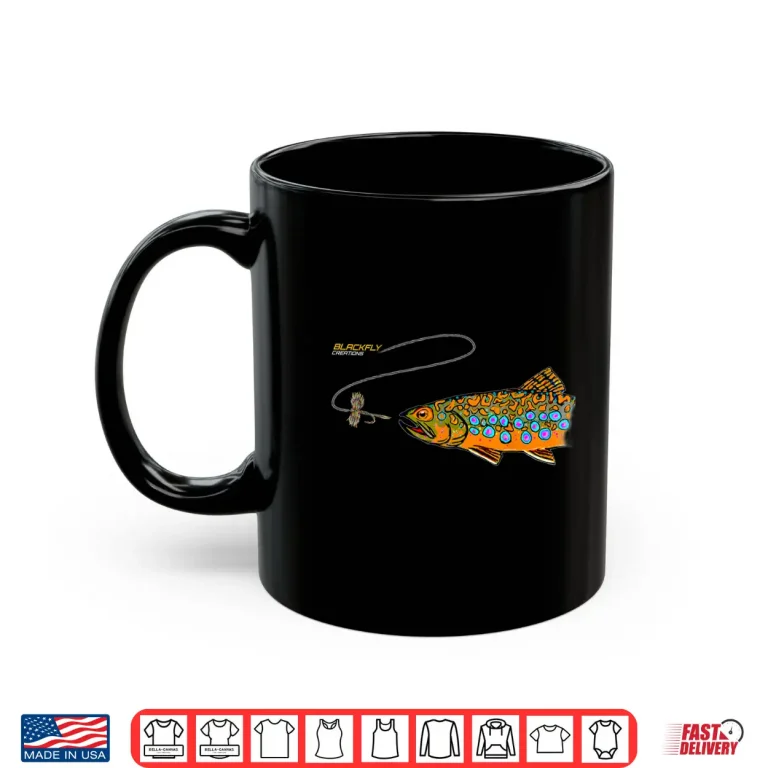 Mug Brook Trout Fly Fishing Shirts Gifts by Black Fly Shirt
