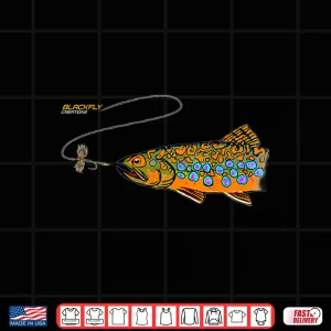 Design Brook Trout Fly Fishing Shirts Gifts by Black Fly Shirt