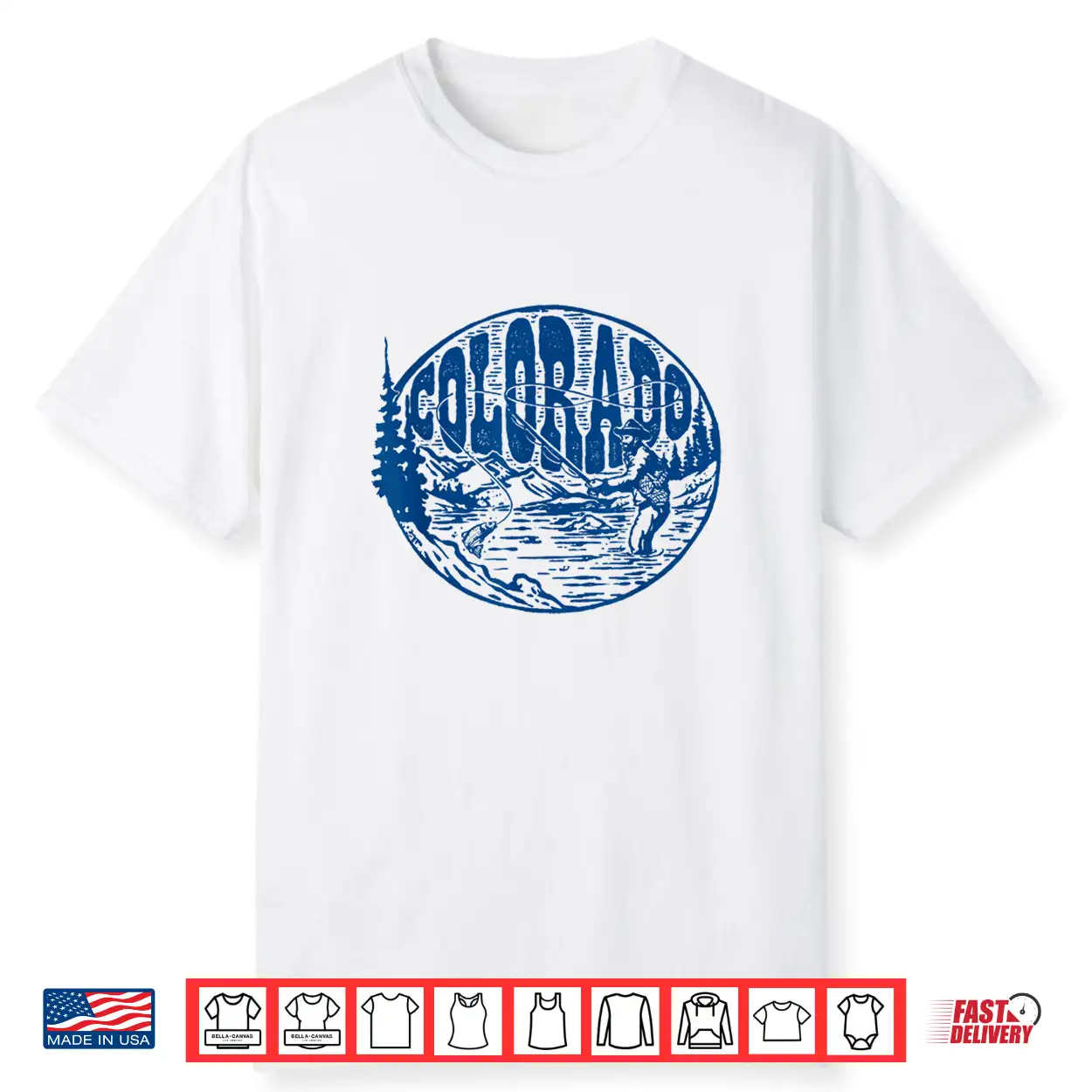 Colorado Vintage Fly Fishing Retro Trout Stream Outdoor Shirt