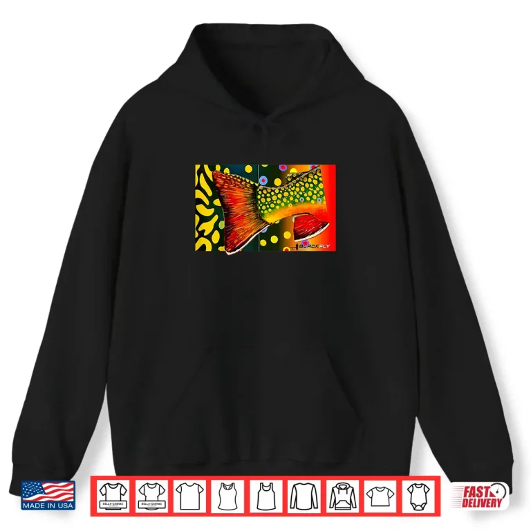 Hoodie Custom Brook Trout Fly Fishing Shirts Hoodies by Black Fly Shirt