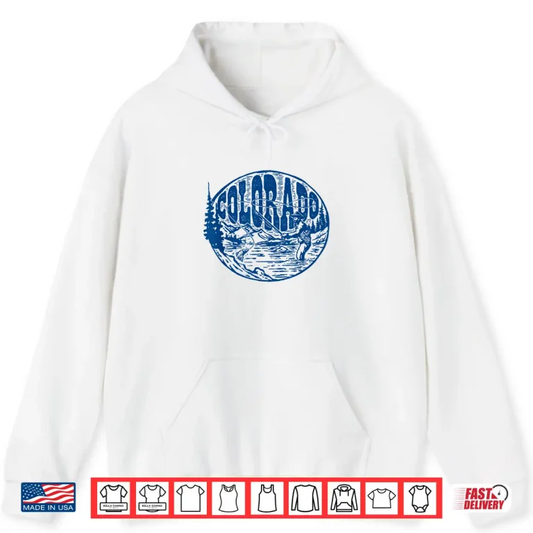 Hoodie Colorado Vintage Fly Fishing Retro Trout Stream Outdoor Shirt