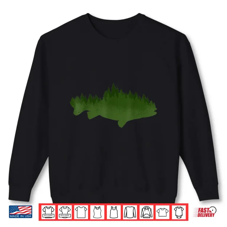 Sweatshirt Fish Forest Trout Fly Fishing Outdoor Nature Fisherman Gift Shirt
