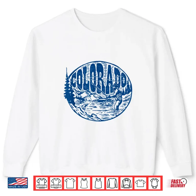 Sweatshirt Colorado Vintage Fly Fishing Retro Trout Stream Outdoor Shirt