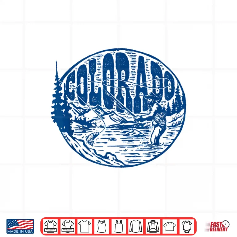 Design Colorado Vintage Fly Fishing Retro Trout Stream Outdoor Shirt