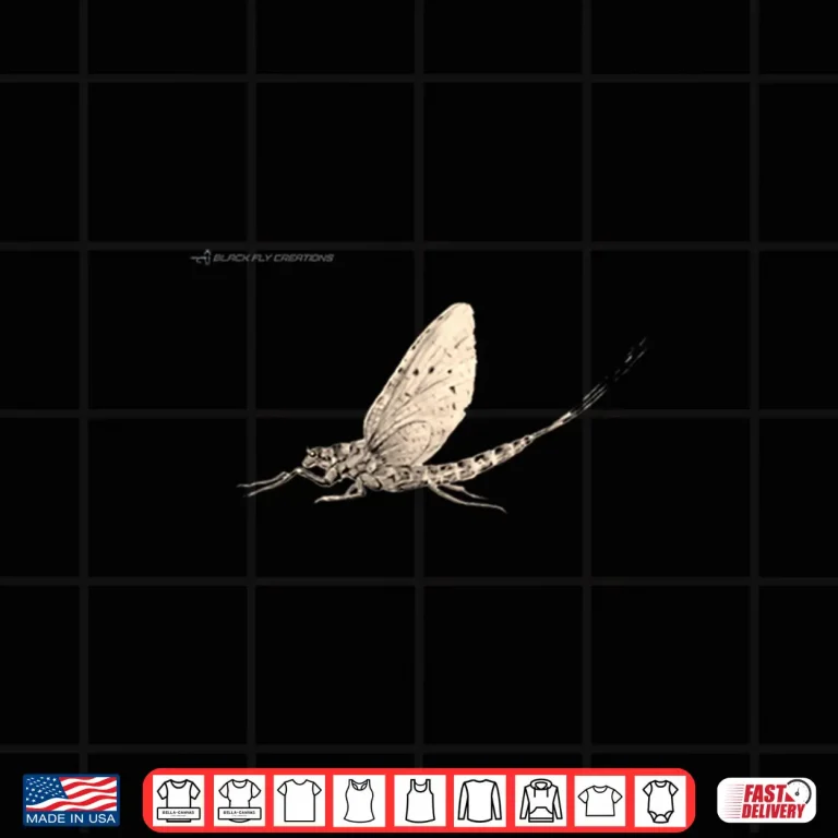 Design Mayfly Nymph Fly Fishing Tying Tenkara Entomology Black Fly Shirt