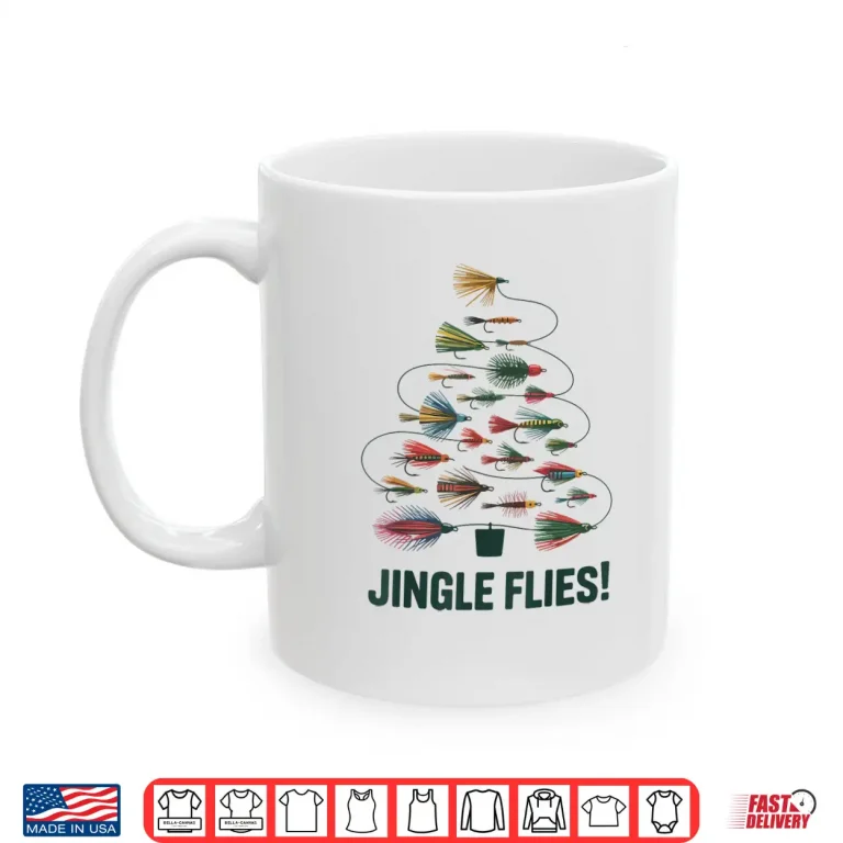 Mug Jingle Flies Funny Fly Fishing Lure Christmas Pajama Toddler Shirt