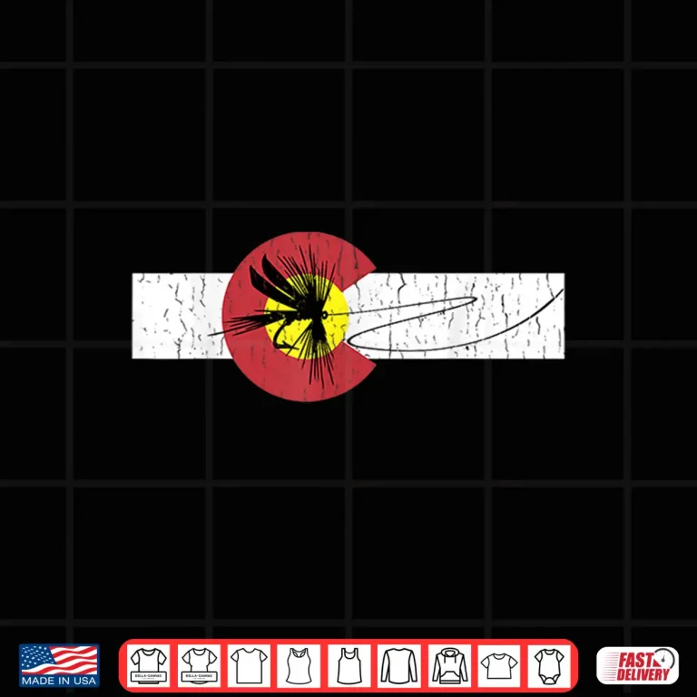 Design Mens Colorado Flag Shirt with Fly Fishing Design
