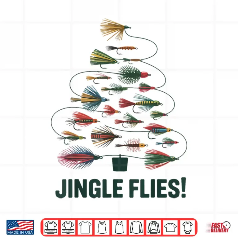 Design Jingle Flies Funny Fly Fishing Lure Christmas Pajama Toddler Shirt