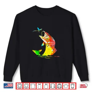 Sweatshirt Rainbow Jumping fish Fly Fishing Bass Trout Shirt
