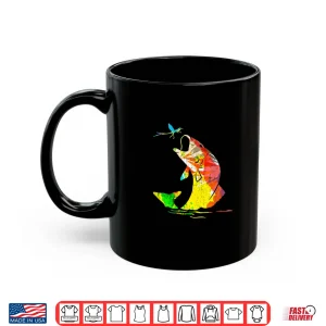 Mug Rainbow Jumping fish Fly Fishing Bass Trout Shirt