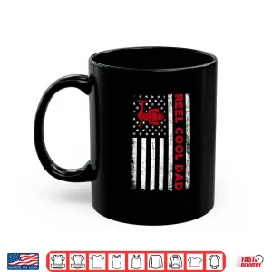 Mug Reel Cool Dad Shirt American Flag Fly Fishing Spinning Reel Shirt
