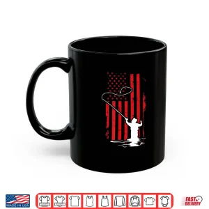Mug Retro American Flag Fly Fishing Gift Trout Fishing Gift Men Shirt