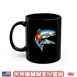 Mug Retro Colorado Flag Trout Vintage Fly Fishing Graphic Design Shirt