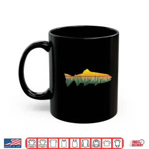 Mug Retro Trout Fly Fishing Outdoor Nature Forest Fisherman Shirt