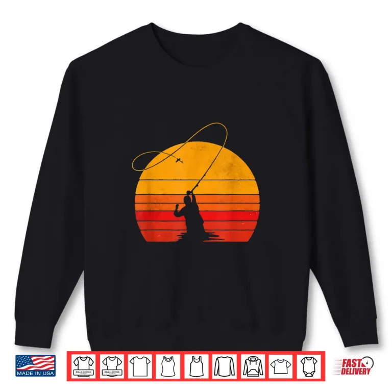 Sweatshirt Vintage Fly Fishing Shirt Distressed Retro Fishing Tee