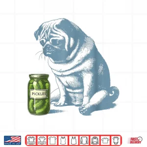 Design Vintage Pug Dog Pickle Jar Shirt