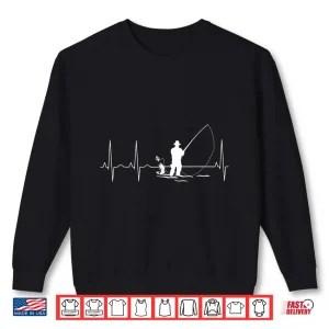 Sweatshirt Fly Fishing Heartbeat for Fisherman Shirt
