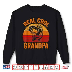 Sweatshirt Fly Fishing Real Cool Grandpa Grandson Men Fisherman Gift Shirt