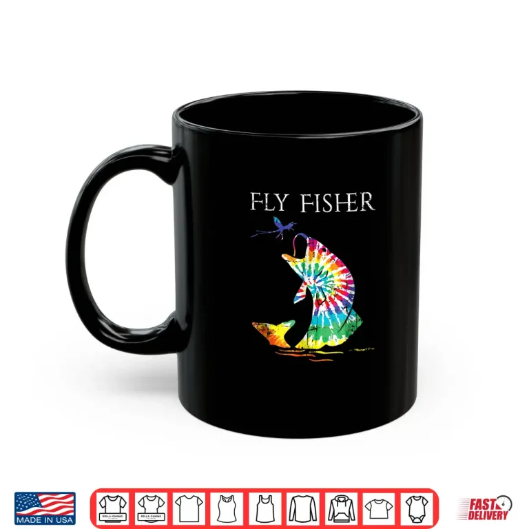Mug Fly Fishing Trout Bass Tie Dye Fisher T Shirt