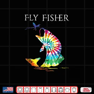 Design Fly Fishing Trout Bass Tie Dye Fisher T Shirt