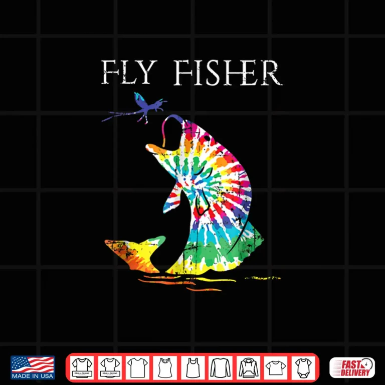 Design Fly Fishing Trout Bass Tie Dye Fisher T Shirt