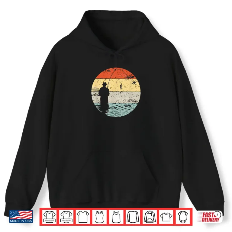 Hoodie Fly fishing vintage retro distressed style for fishermen Shirt