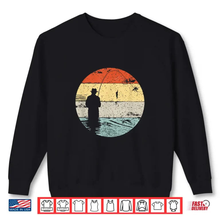 Sweatshirt Fly fishing vintage retro distressed style for fishermen Shirt