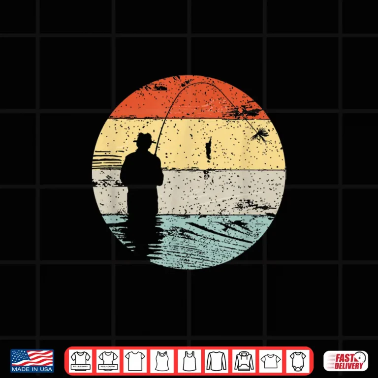 Design Fly fishing vintage retro distressed style for fishermen Shirt