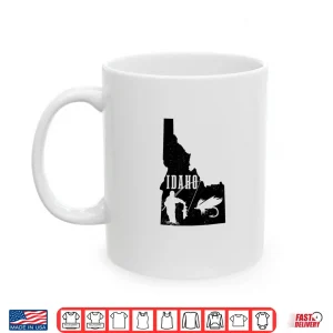 Mug Idaho Fly Fishing vintage State Map Trout Salmon Fisherman Shirt