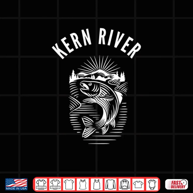 Design Kern River California fishing fly fishing retro Shirt