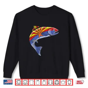 Sweatshirt Retro Arizona Flag Trout Vintage Fly Fishing Graphic Design Shirt