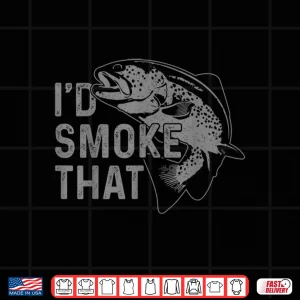 Design Trout Id Smoke That Salmon Fly Fishing BBQ Chef Fisherman Shirt
