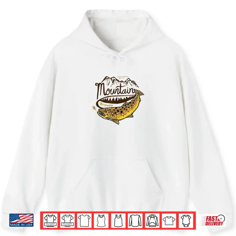 Hoodie Black Fly Mountain Browns Fly Fishing Brown Trout Shirt