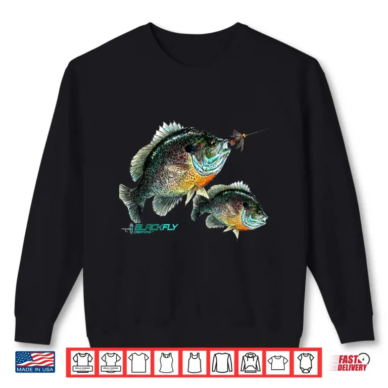 Sweatshirt Black Fly Bluegill Fishing Shirts Panfish Jig Fly Fishing Shirt