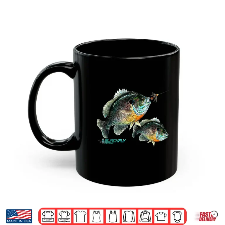 Mug Black Fly Bluegill Fishing Shirts Panfish Jig Fly Fishing Shirt
