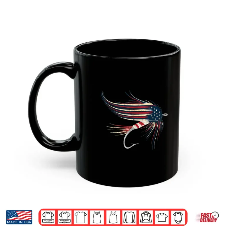 Mug American Flag Salmon Fly Shirt