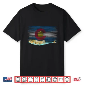 Brown Trout Vintage Colorado Flag T Shirt Fly Fishing Gift Shirt